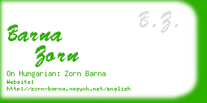 barna zorn business card